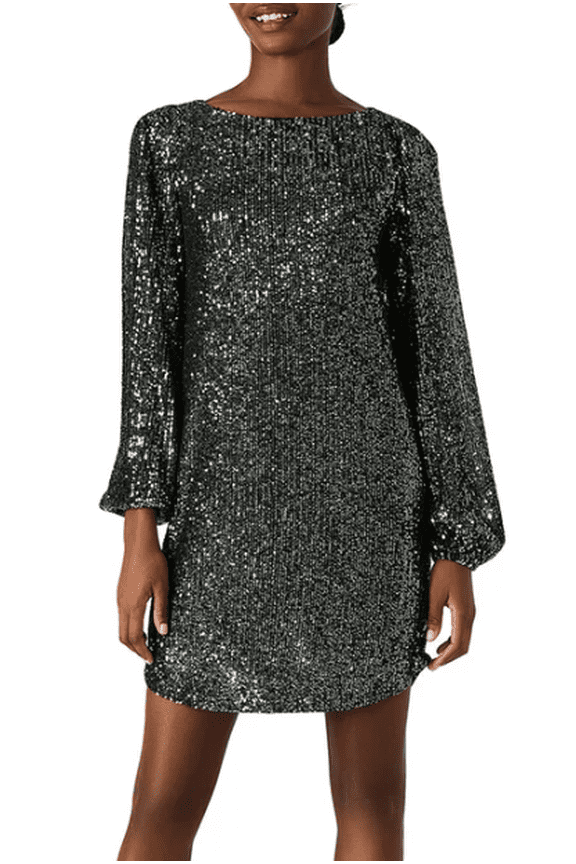 Women's Sequin Dress Silver Small