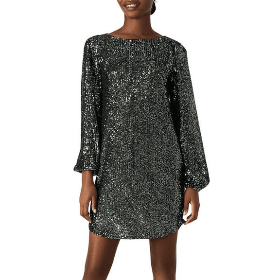 Steve Madden Women's Sequin Dress Silver XS