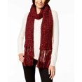 thumbnail image 1 of Steve Madden Shimmer-Knit Tassel Scarf (Dark Red, 9-1/2? x 78?), 1 of 3