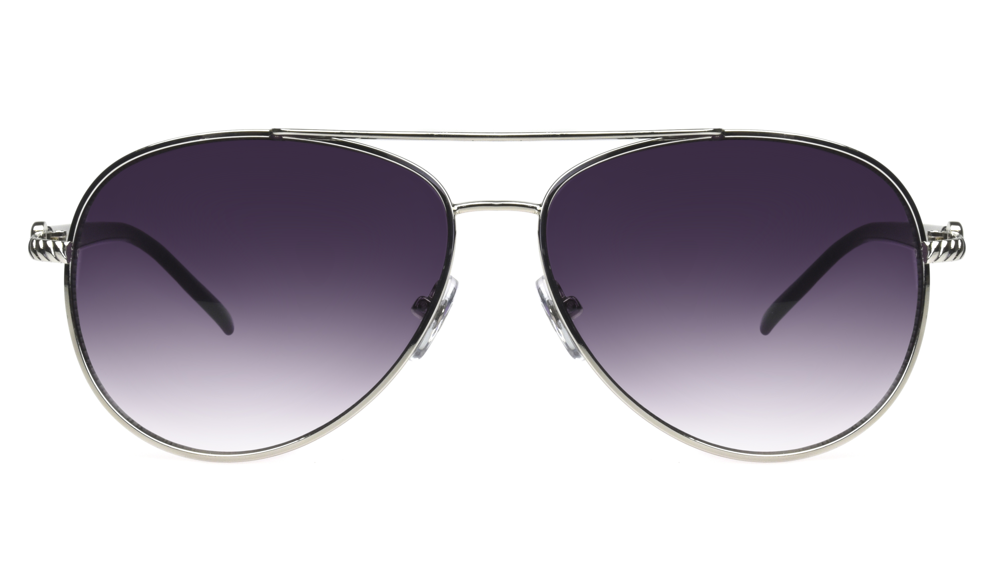 Steve Madden Women's Silver and Black Stone Accented Aviator Sunglasses - image 1 of 3
