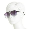 thumbnail image 1 of Steve Madden Women's Unisex Metal Frame 100% UV Protection Aviator Sunglasses-Black, 1 of 2