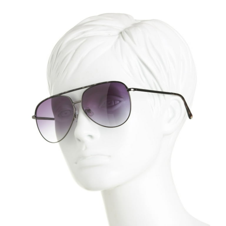 Steve Madden Women s Unisex Metal Frame 100 UV Protection Aviator Sunglasses Black