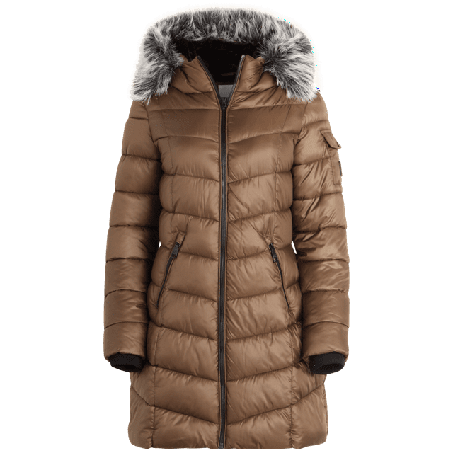 Steve Madden Women's Winter Coat - Long Length Quilted Puffer Parka ...