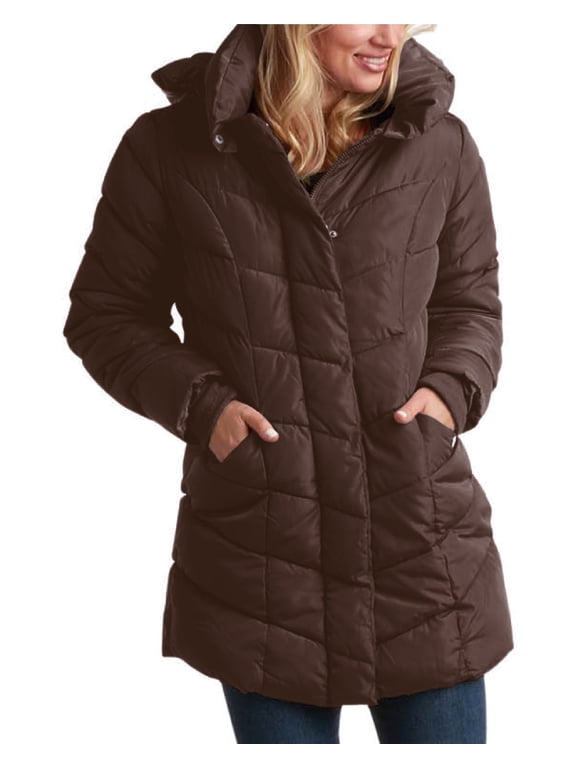 Women’s Winter Jacket – Insulated Weather Resistant Quilted Mid-Length Puffer Parka Coat (S-3X)