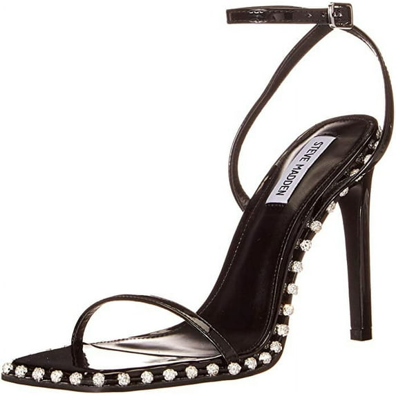 Steve Madden Women's Zelle Rhinestone Studded Heeled Sandals BLACK MULTI (5.5, BLACK MULTI)