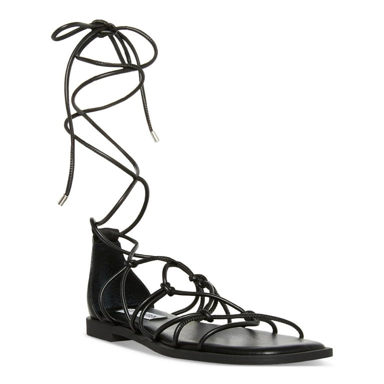 Steve Madden Womens Ainsley Faux Leather Caged Gladiator Sandals