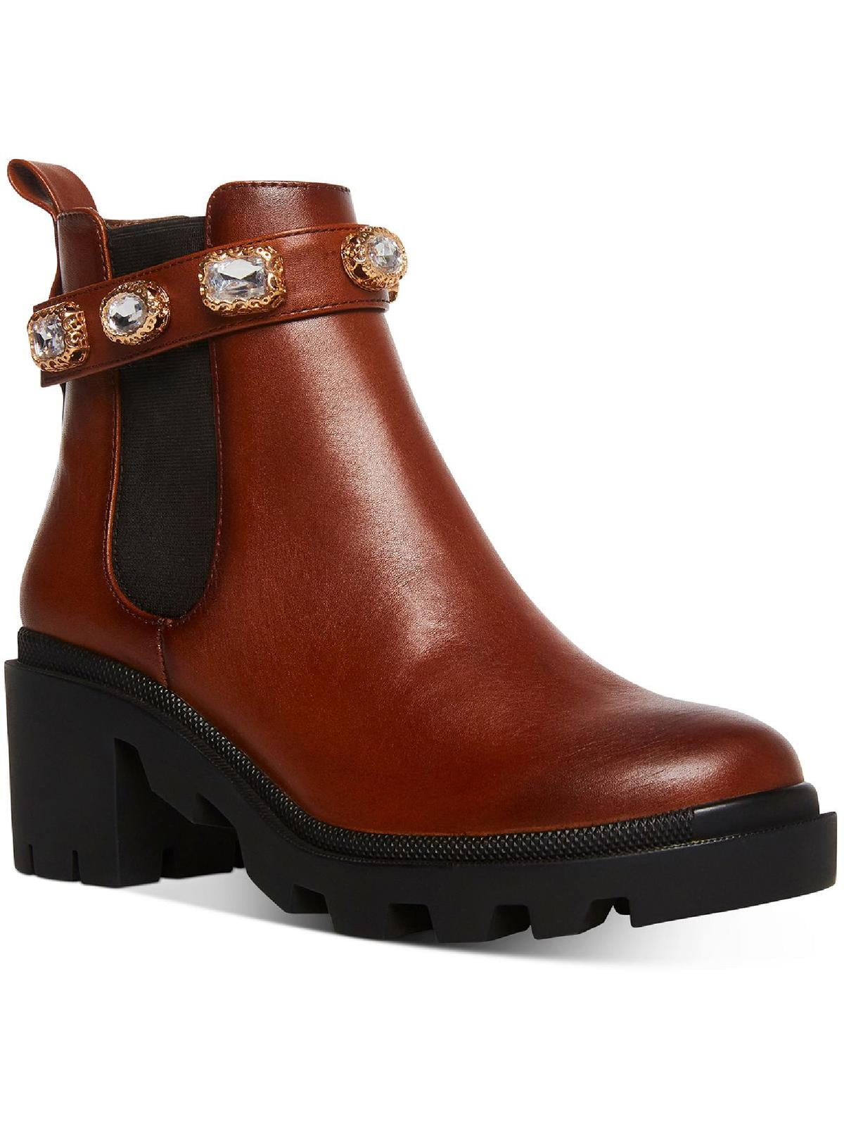 Steve Madden Womens Amulet Leather Block Heel Chelsea Boots