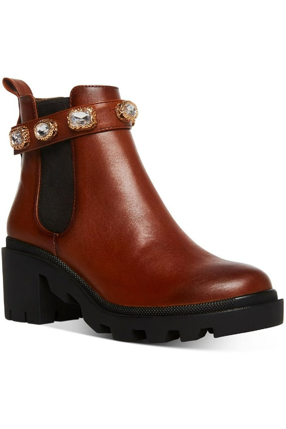 Womens Amulet Leather Block Heel Chelsea Boots