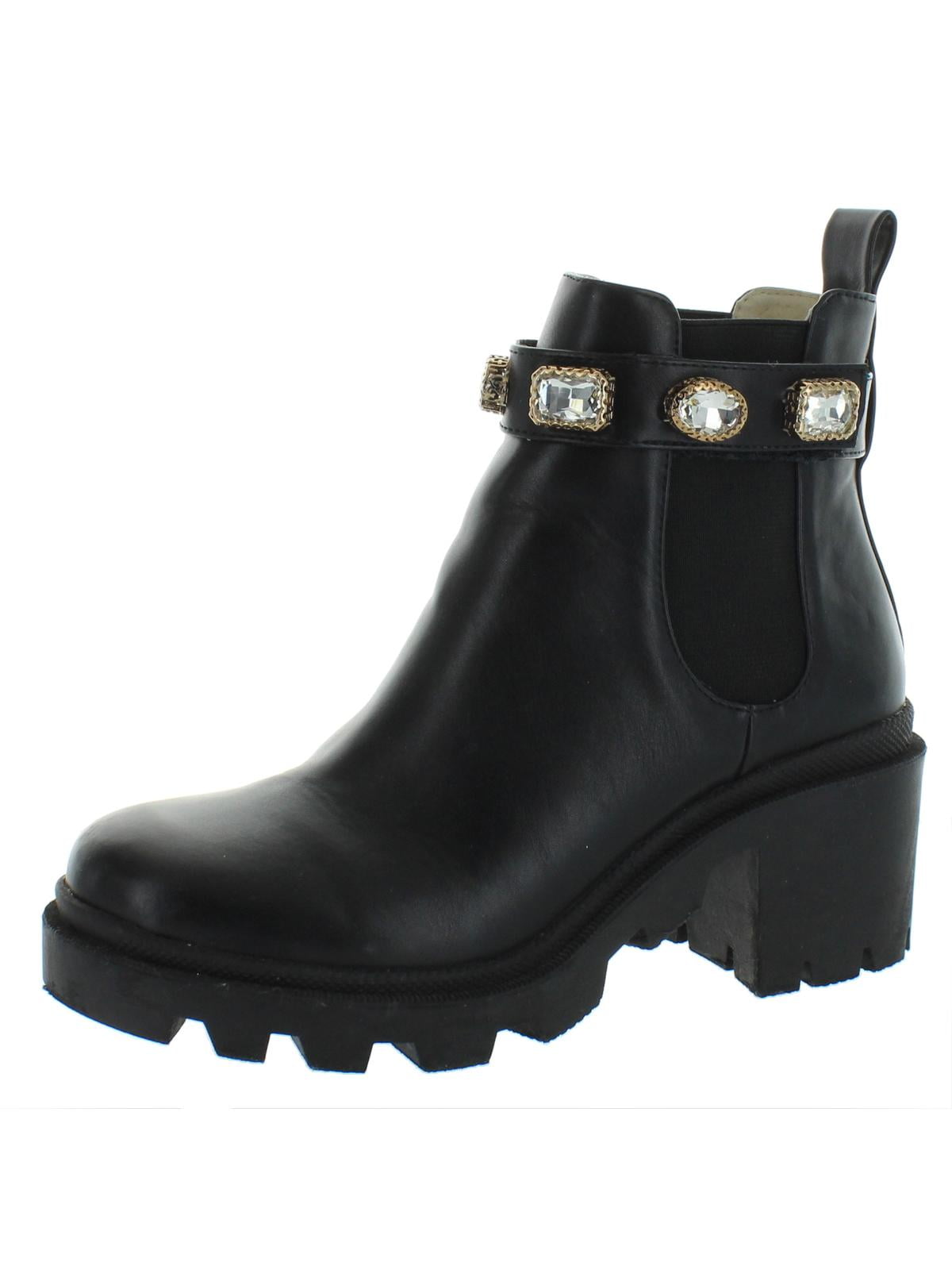 Steve Madden Womens Amulet Leather Block Heel Chelsea Boots