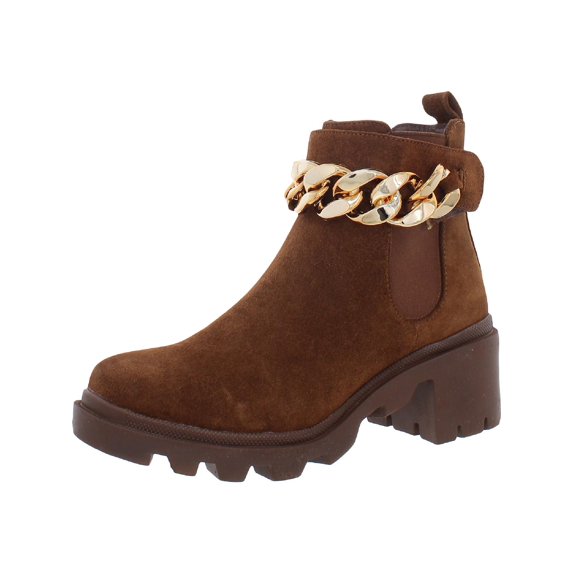 Steve Madden Womens Amulet Suede Block Heel Ankle Boots