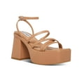 thumbnail image 1 of Steve Madden Womens Barb Leather Ankle Strap Platform Heels, 1 of 3