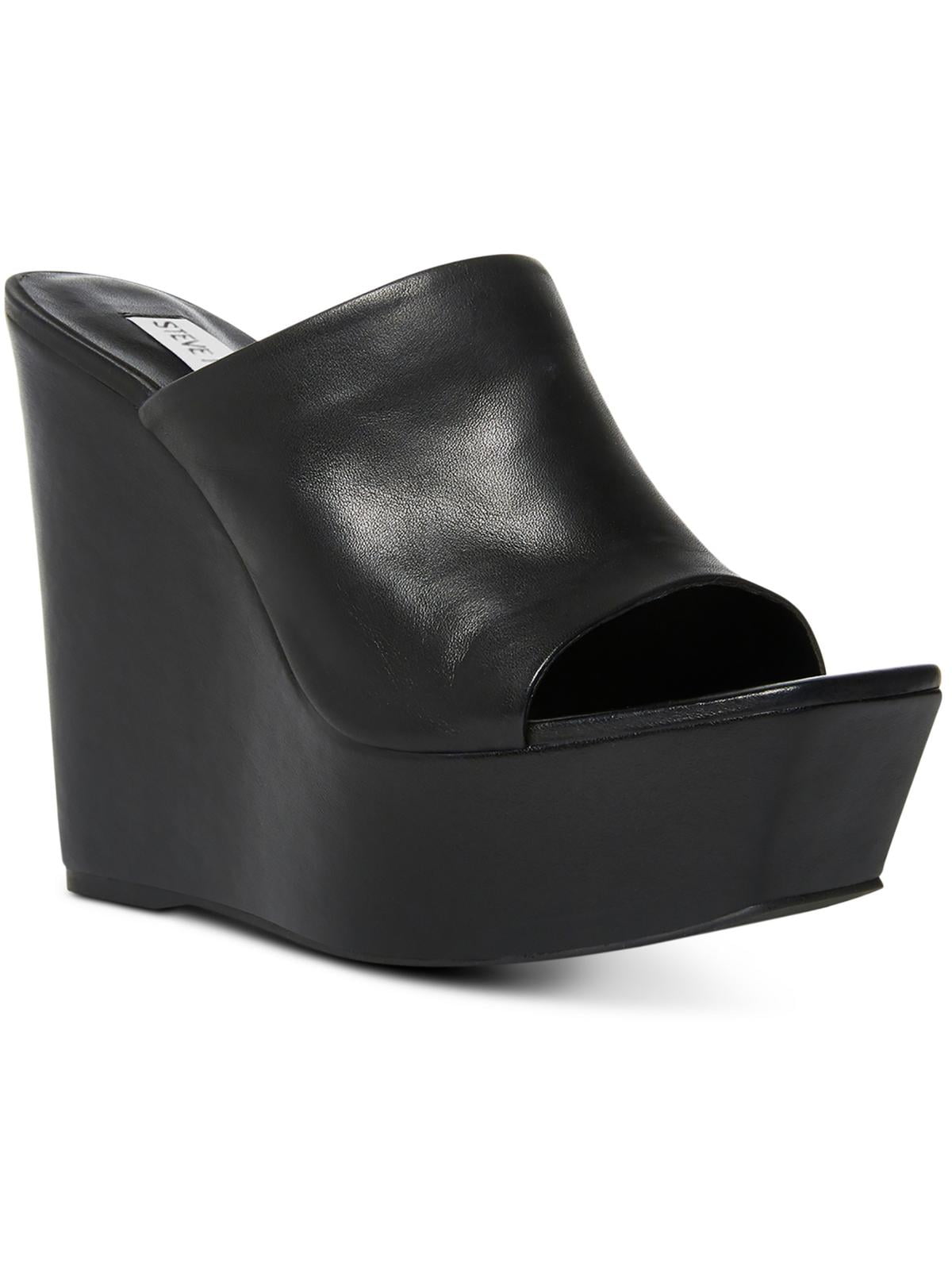 Steve Madden Womens Barona Leather Platform Wedge Sandals