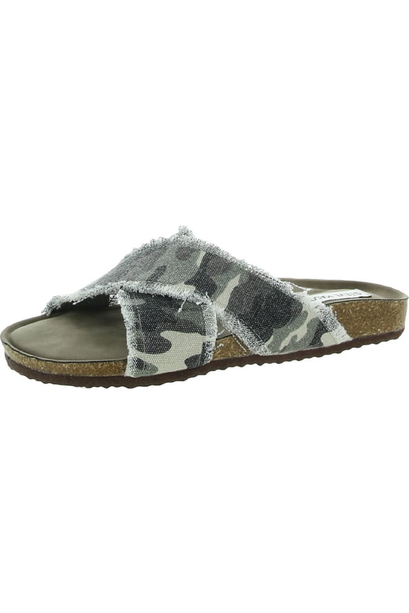 Womens Bohemian Raw Hem Cork Footbed Sandals