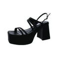 thumbnail image 1 of Steve Madden Womens Bossy Leather Ankle Strap Platform Sandals, 1 of 3