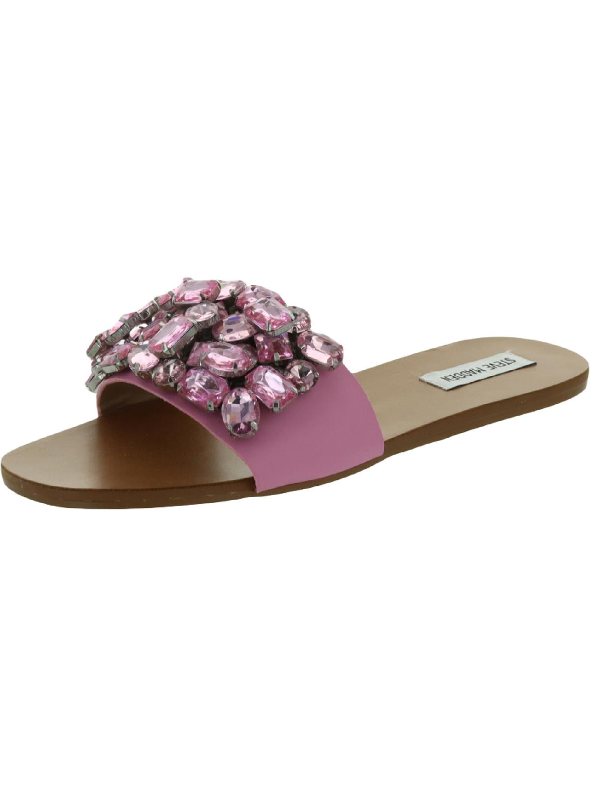 Steve Madden nude Brionna sandals with rhinestones STEVE MADDEN Rhinestone BRIONNA Flat Sandal – Silver Accents main image 2