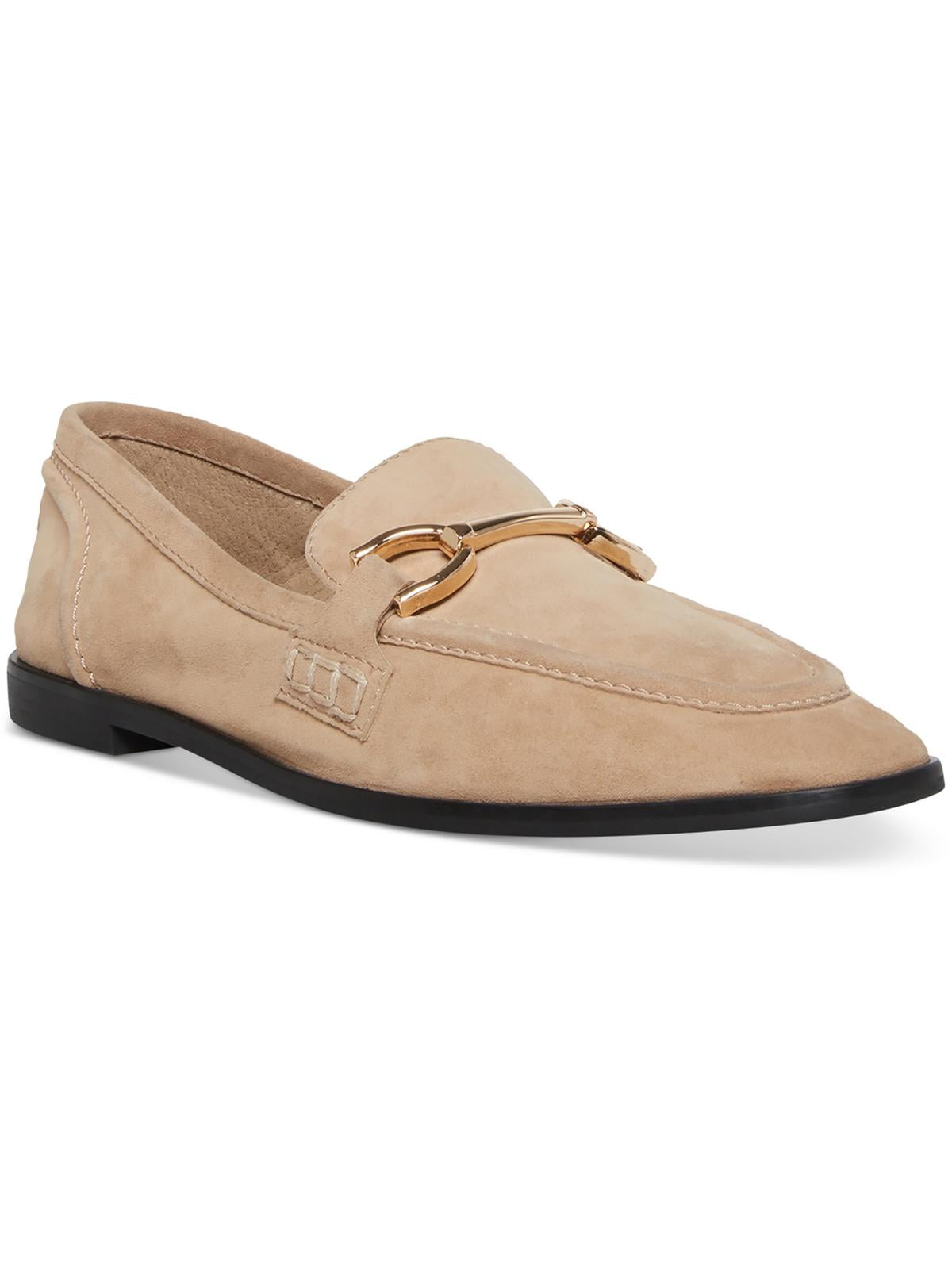 Steve Madden Womens Carrine Leather Horsebit Loafers
