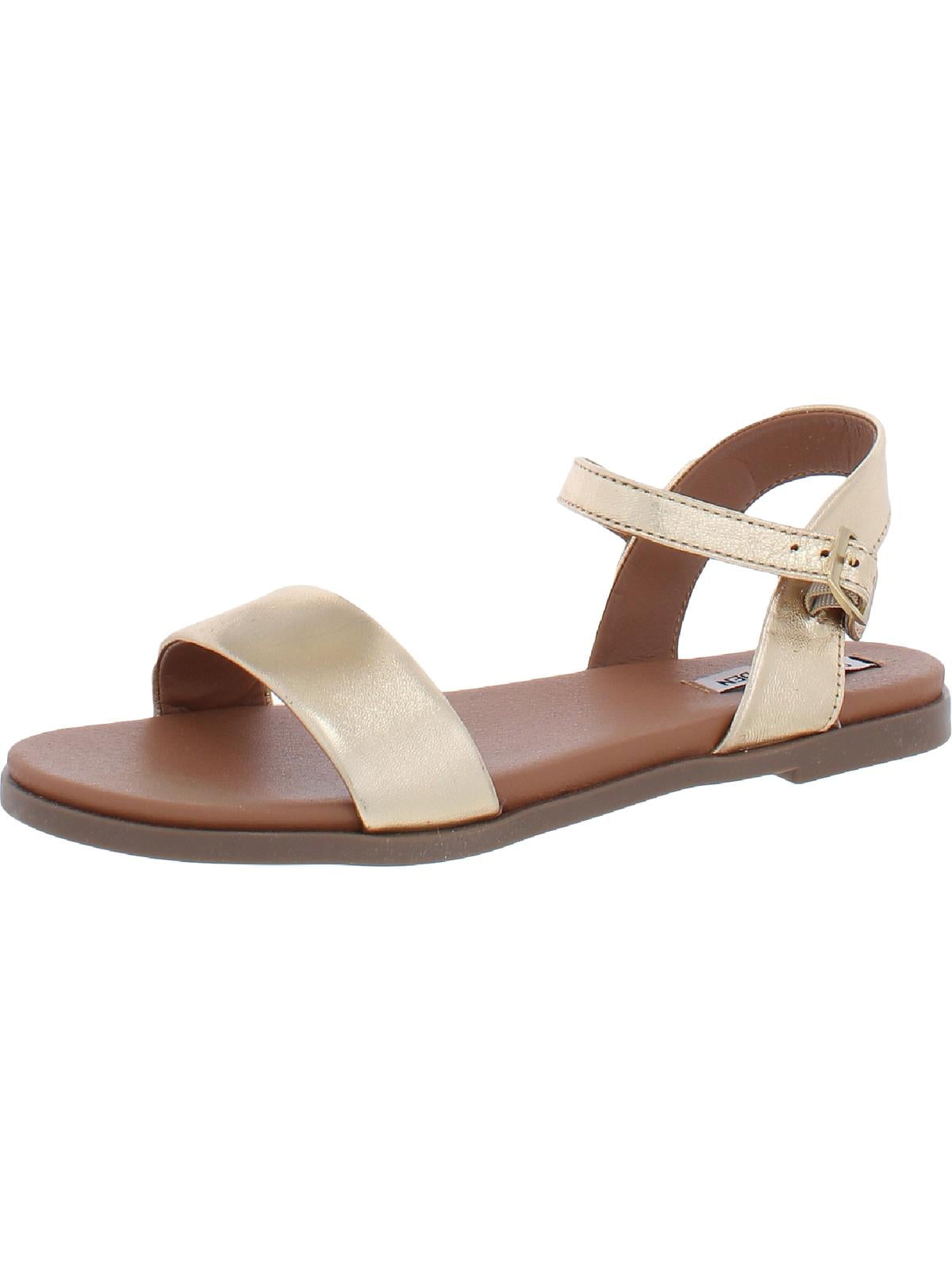 Steve Madden Women's Dina Sandal White Leather 7.5 M US