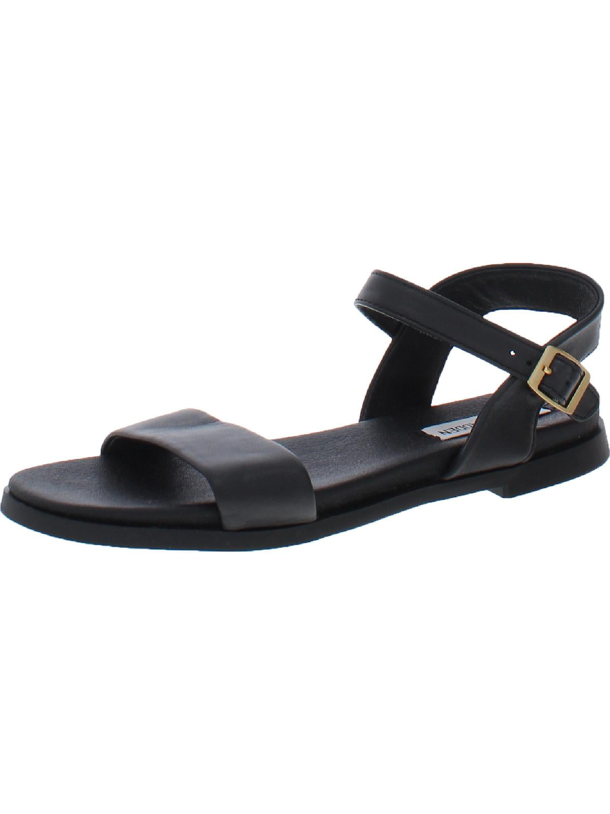 Steve Madden Womens Dina Leather Ankle Flat Sandals - Walmart.com