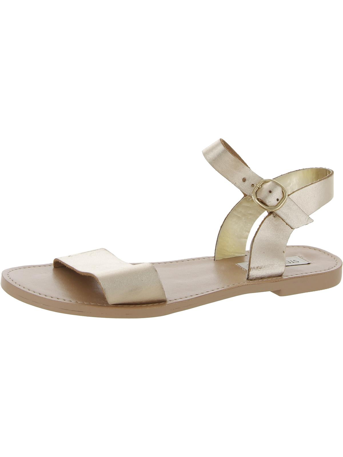 Steve Madden Women's Fabric Open Toe Special Occasion Ankle Strap Sandel Sliver Size 9 M