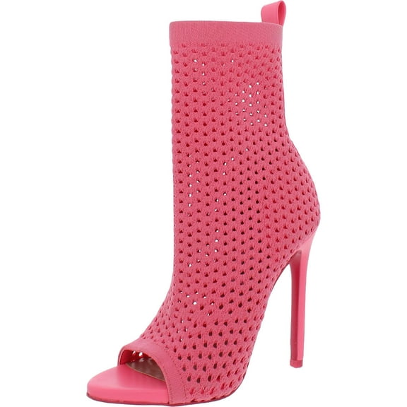 Steve Madden Womens Evelina Knit Open Toe Ankle Boots