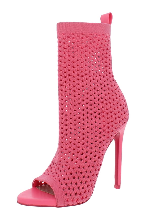 Womens Evelina Knit Open Toe Ankle Boots