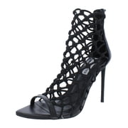 Steve Madden Womens Francys Faux Leather Caged Bootie Pumps