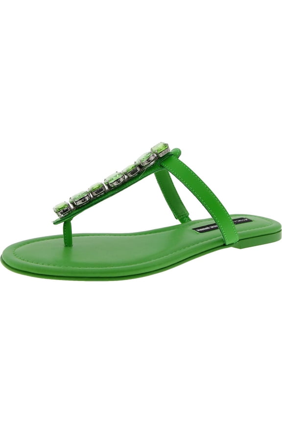 Womens Gemma Leather Embellished T-Strap Sandals