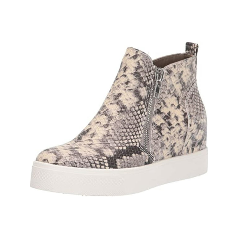 Steve Madden Womens Gray Snake Skin Print 2 1 2 Hidden Wedge Round