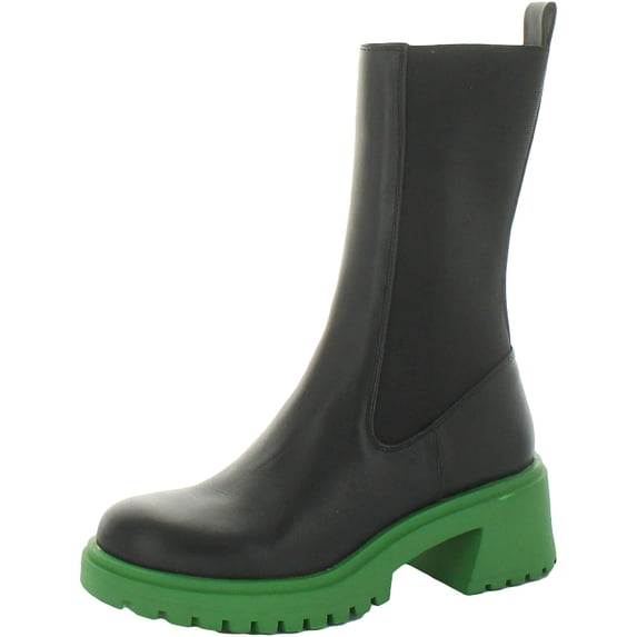 Steve Madden Womens Hesitant Pull On Moto Mid-Calf Boots