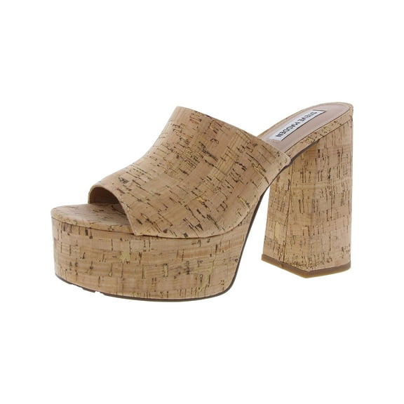 Steve Madden Womens Jungle Embossed Cork Platform Sandals