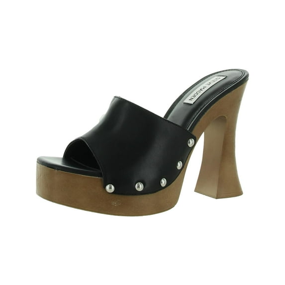 Steve Madden Womens Latish Leather Slip On Platform Heels