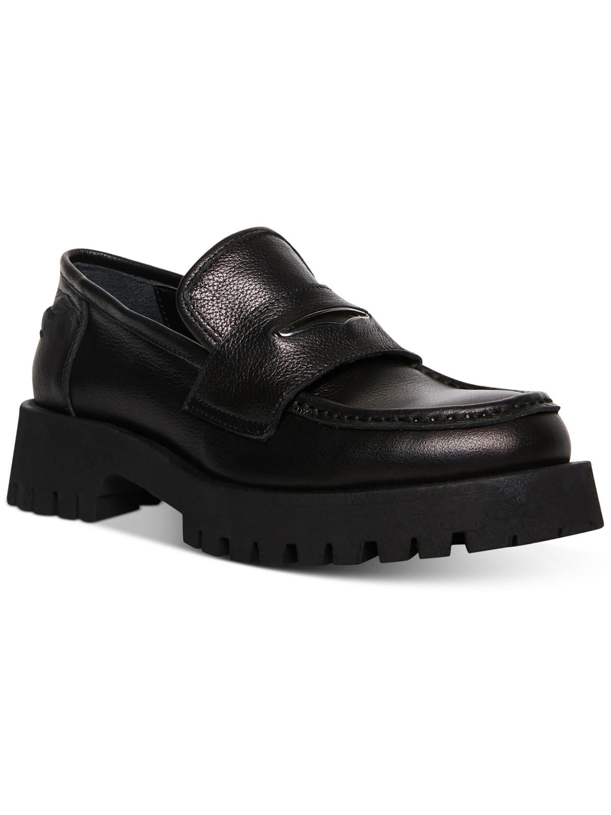 Steve Madden Womens Lawrence Leather Platform Loafers