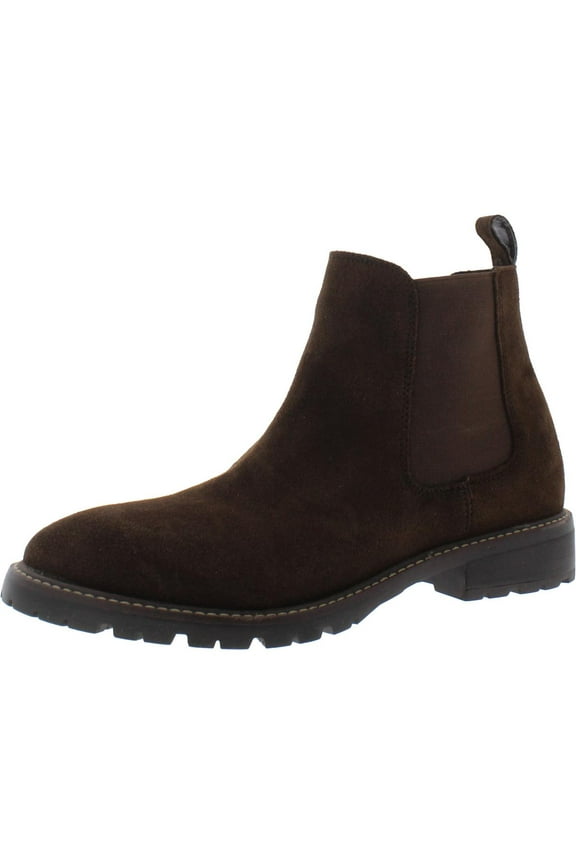 Womens Leopold-F Suede Round Toe Chelsea Boots