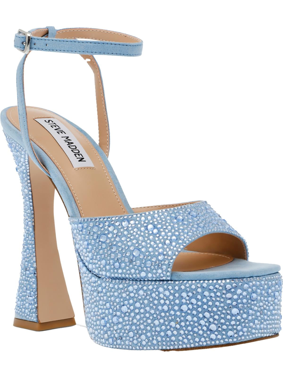 Steve Madden Womens Lightness Faux Suede Block Heel Platform Heels Walmart