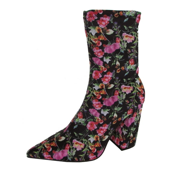 Steve Madden Womens Lombard Slip On Bootie Shoes, Floral, US 5.5