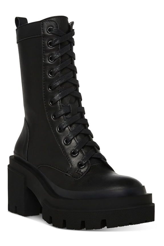 Womens Matryx Side Zip Block Heel Combat & Lace-up Boots