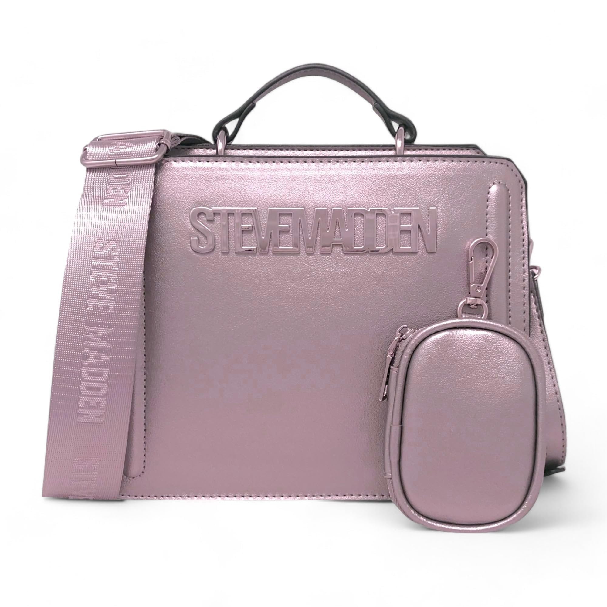 Steve Madden Womens Metallic Bevelyn Bag Pink Metallic - Walmart.com