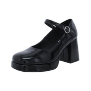 Steve Madden Womens Mingle Patent Mary Jane Heels Black 7 Medium B,M
