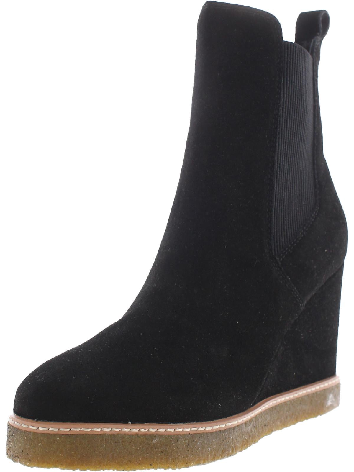 Steve Madden Womens Mooris Leather Slip On Wedge Boots Walmart