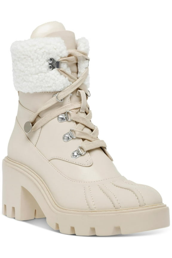 Womens Northern Faux Fur Lug Sole Combat & Lace-up Boots