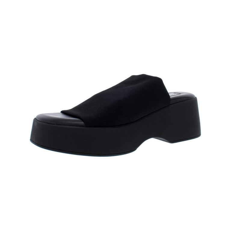 STEVE MADDEN Womens Beige Check Comfort Sealed Round Toe Platform Slip On  Slide Sandals 8 M 