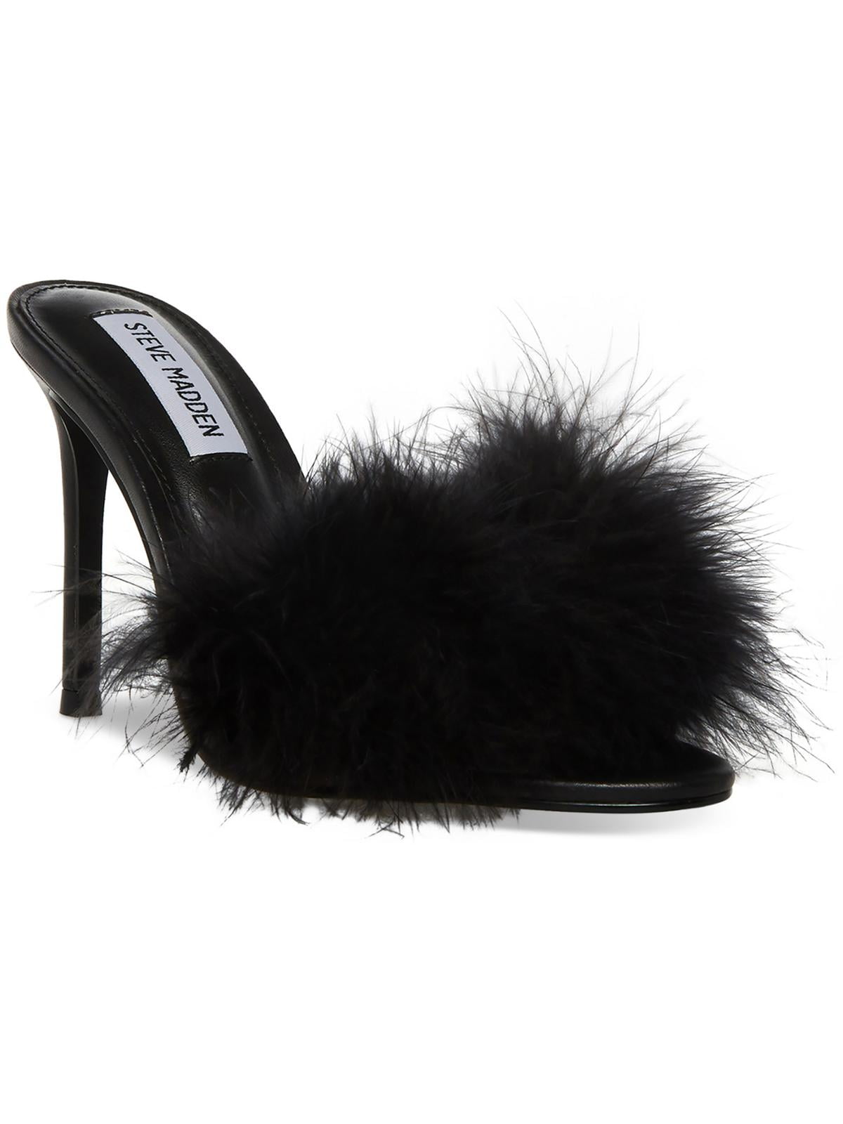 Steve Madden Womens Spin Feathers Slip On Heels Walmart