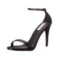 thumbnail image 1 of Steve Madden Womens Stecy Leather Open Toe Casual Ankle, Black Smooth, Size 7.0, 1 of 2