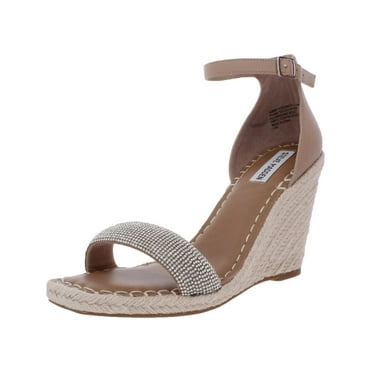 Steve Madden Womens Submit-R Rhinestone Ankle Strap Espadrilles