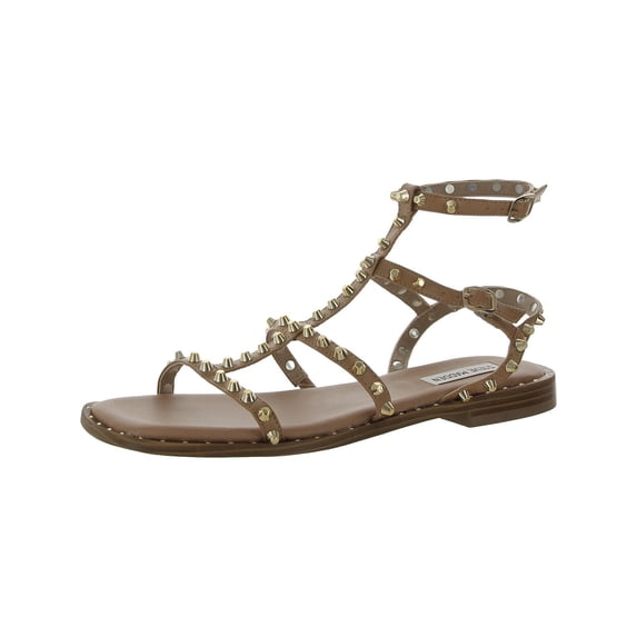 Steve Madden Womens Sunnie Faux Leather Studded Slingback Sandals