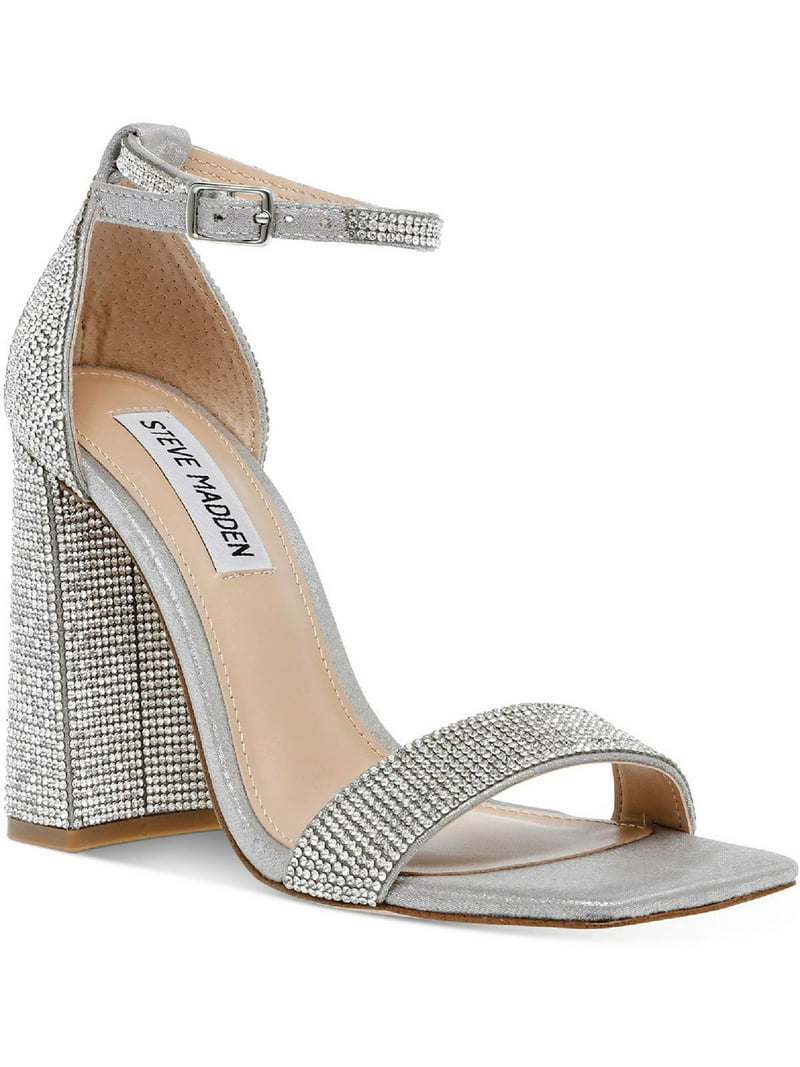 knee length dresses for ladies Steve Madden Partay Womens Iridescent Stiletto Heels - Silver