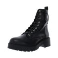 thumbnail image 1 of Steve Madden Womens Tornado Leather Lace-Up Combat Boots Black 6 Medium (B,M), 1 of 5