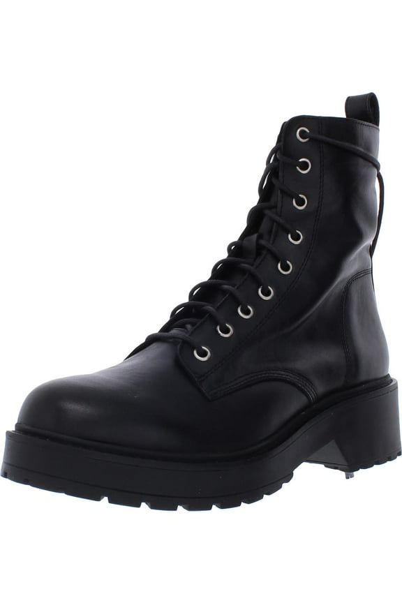Womens Tornado Leather Lace-Up Combat Boots Black 6 Medium (B,M)