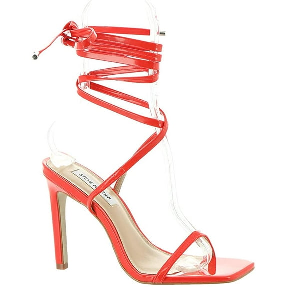 Steve Madden Womens Uplift Heeled Sandal 7.5 Red Patent