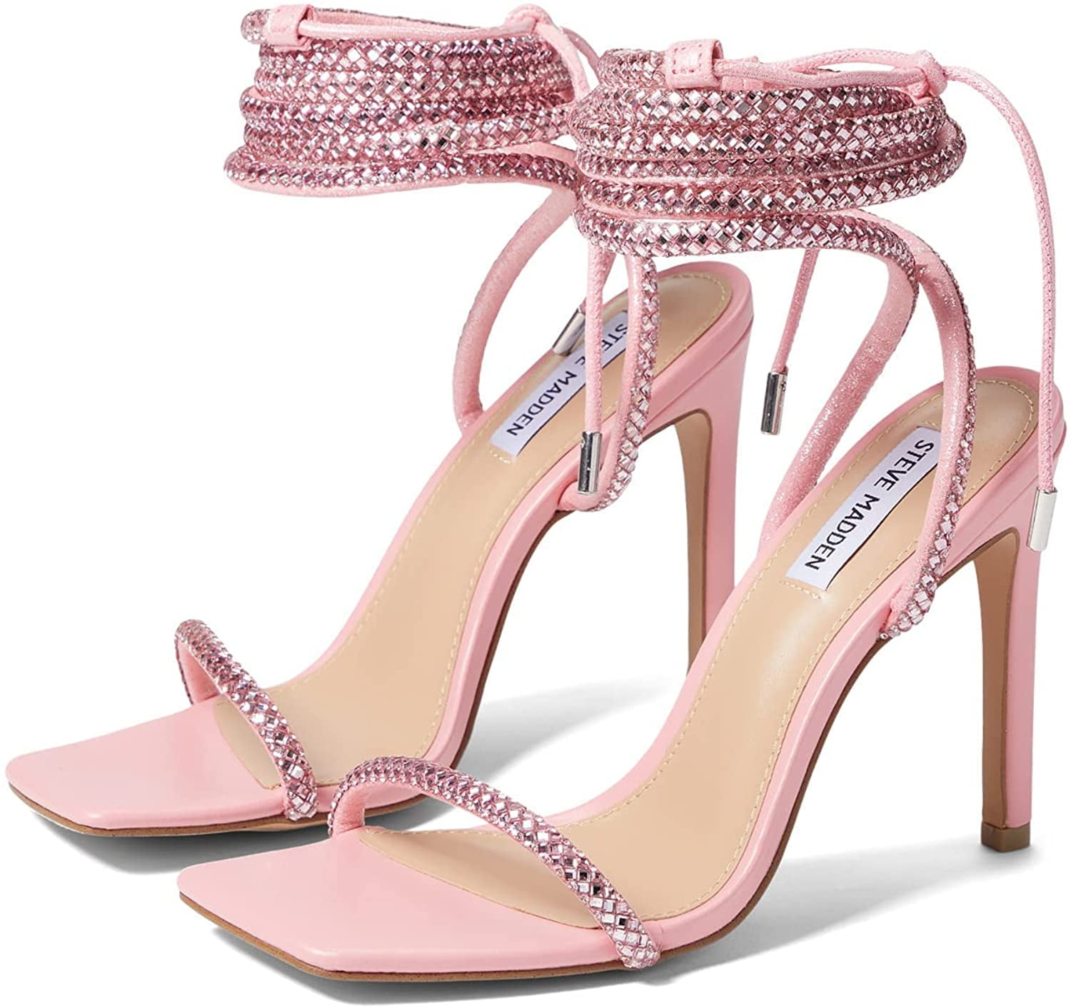 Steve Madden Womens Uplift r Heeled Sandal 8 Light Pink